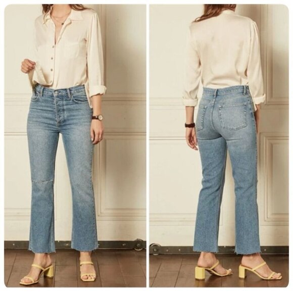 Boyish THE BRADY High Rise Stretch Crop Flare Denim Sz 25 in BIG SLEEP - Picture 1 of 11